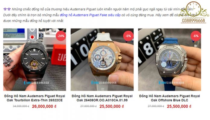 100+ đồng hồ Audemars Piguet siêu cấp Replica 1:1 Super Fake giá tốt
