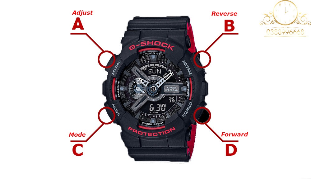 Cách chỉnh giờ đồng hồ G-Shock Fake đơn giản chỉ trong nháy mắt