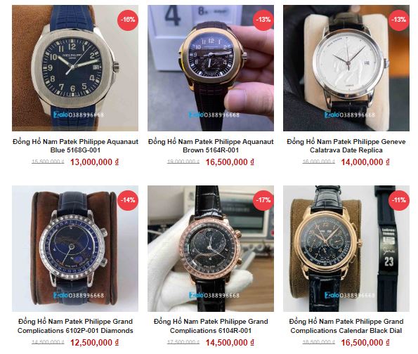 Giá đồng hồ Patek Philippe Super Fake rẻ hơn nhiều hàng thật